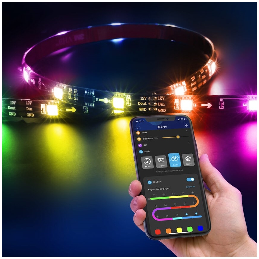 Govee - DreamView T2 DUAL TV 55-65 SMART LED bakgrundsbelyst RGBIC Wi-Fi + fjärrkontroll