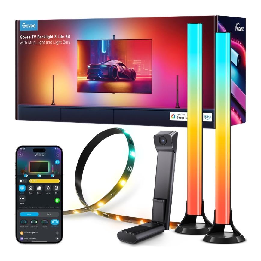Govee - KIT 2x Backlight TV 55-65 SMART LED bakgrundsbelyst RGBICW Wi-Fi
