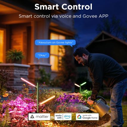 Govee - KIT 2x LED RGBICWW Ljusreglerad utomhus lampa LED/18W/230V IP66 2700-6500K Wi-Fi