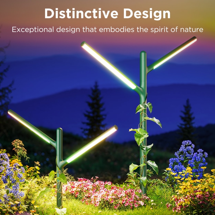 Govee - KIT 2x LED RGBICWW Ljusreglerad utomhus lampa LED/18W/230V IP66 2700-6500K Wi-Fi