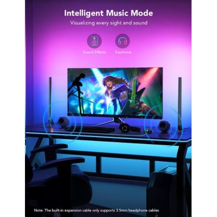 Govee - KIT 2x Smart Gaming Wi-Fi LED RGBIC Panels + Smart Dual + fjärrkontroll