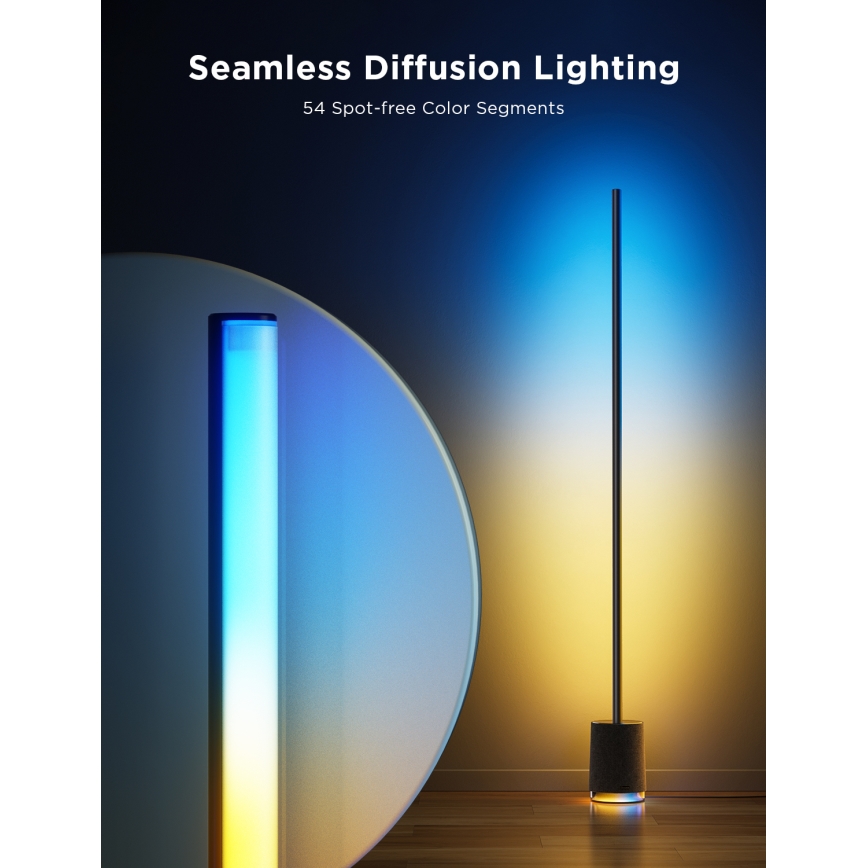 Govee - LED Dimbar golvlampa med en högtalare Pro RGBICWW 2200-6500K Wi-Fi + fjärrkontroll
