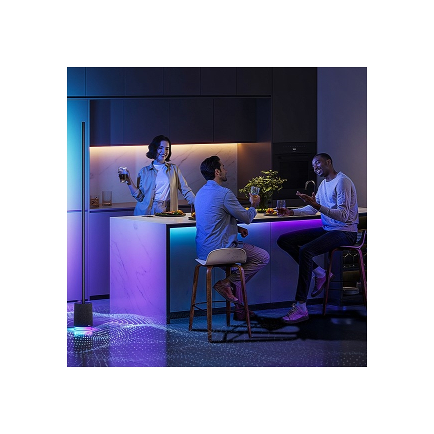 Govee - LED Dimbar golvlampa med en högtalare Pro RGBICWW 2200-6500K Wi-Fi + fjärrkontroll