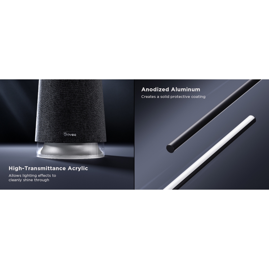 Govee - LED Dimbar golvlampa med en högtalare Pro RGBICWW 2200-6500K Wi-Fi + fjärrkontroll