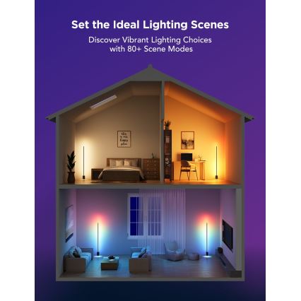 Govee - LED Dimbar golvlampa Smart MATTER LED RGBICWW 2200-6500K Wi-Fi + fjärrkontroll