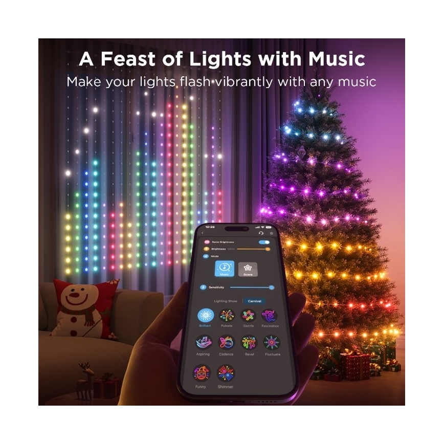 Govee - LED RGB Ljusreglerad utomhus dekorativ slinga LED/15W/230V IP65 Wi-Fi