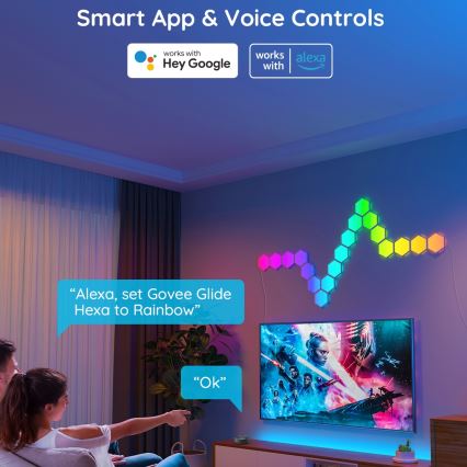 Govee - Förlängningskit 2x LED RGB Ljusreglerad panel LED/7,2W/230V Wi-Fi