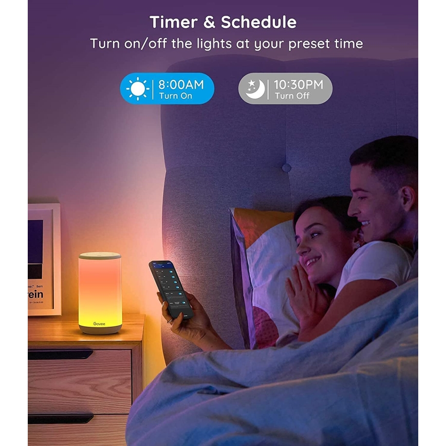 Govee - LED RGBIC Ljusreglerad bordslampa AURA 2 2200-6500K Wi-Fi Matter