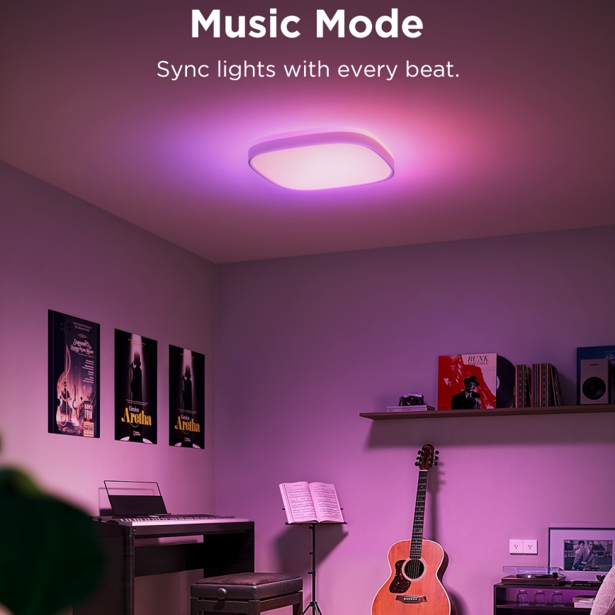 Govee - LED RGBIC Ljusreglerad taklampa LED/24W/230V 2700-6500K Wi-Fi 30x30 cm