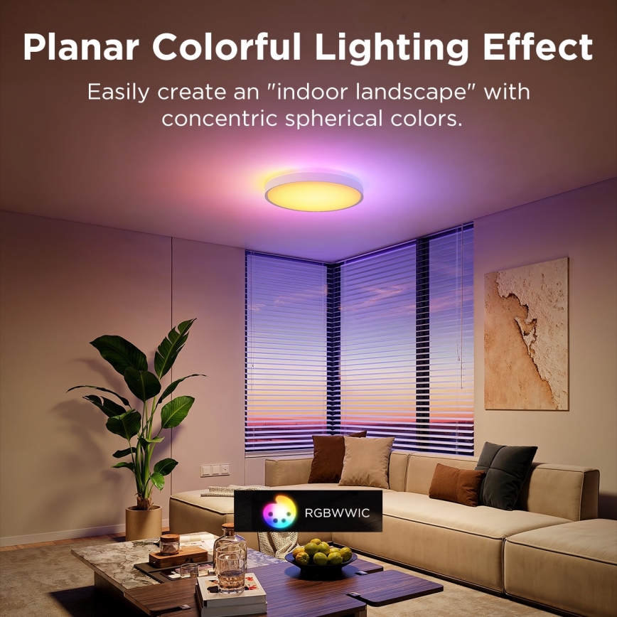 Govee - LED RGBIC Ljusreglerad taklampa LED/49W/230V 2700-6500K Wi-Fi diameter 38 cm