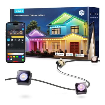 Govee - LED RGBIC-ljusslinga med downlights, 30 m, Wi-Fi, Matter, IP67