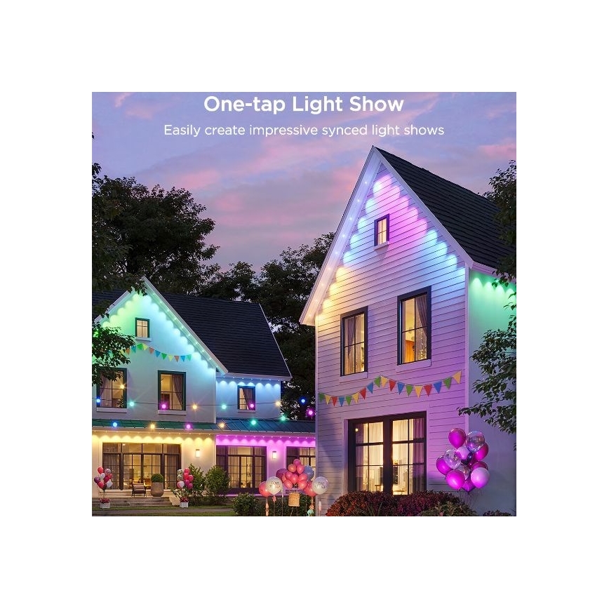 Govee - LED RGBIC-slinga med downlights, 30 m, Wi‑Fi, Matter, IP67