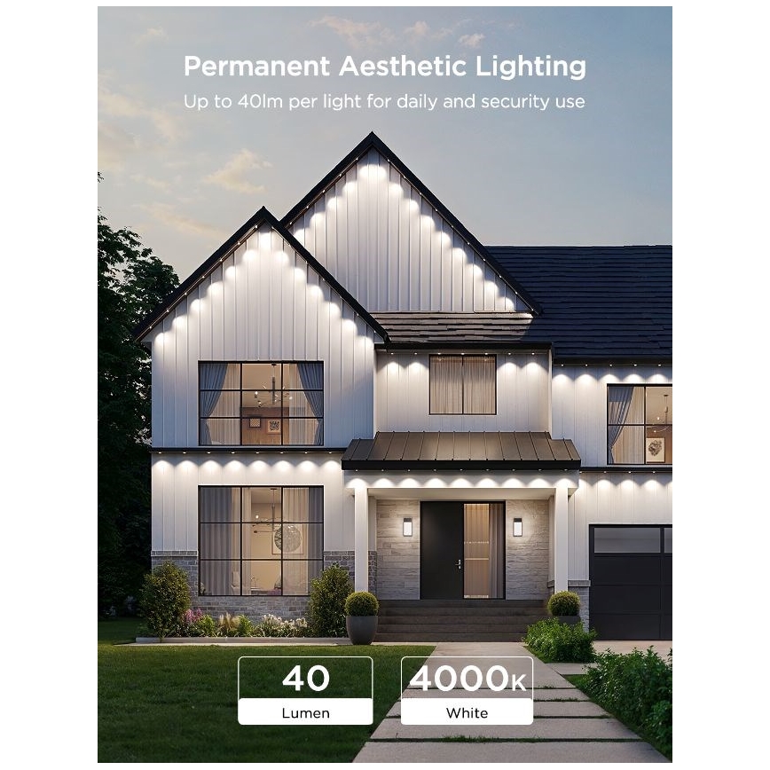 Govee - LED RGBIC-slinga med downlights, 30 m, Wi‑Fi, Matter, IP67