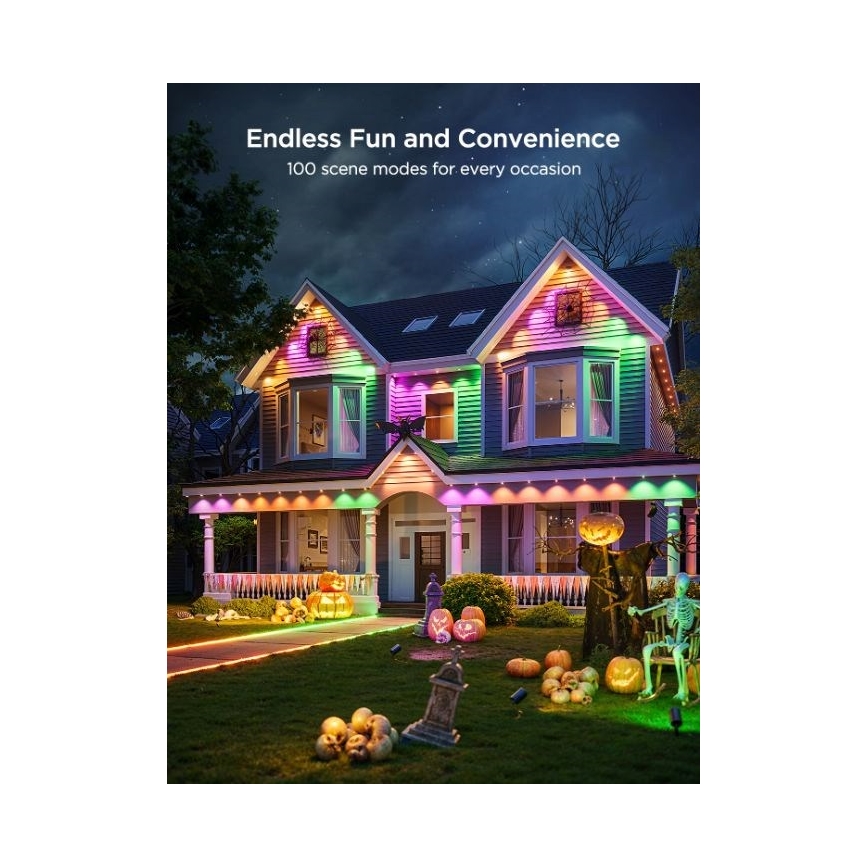 Govee - LED RGBIC-slinga med downlights, 30 m, Wi‑Fi, Matter, IP67