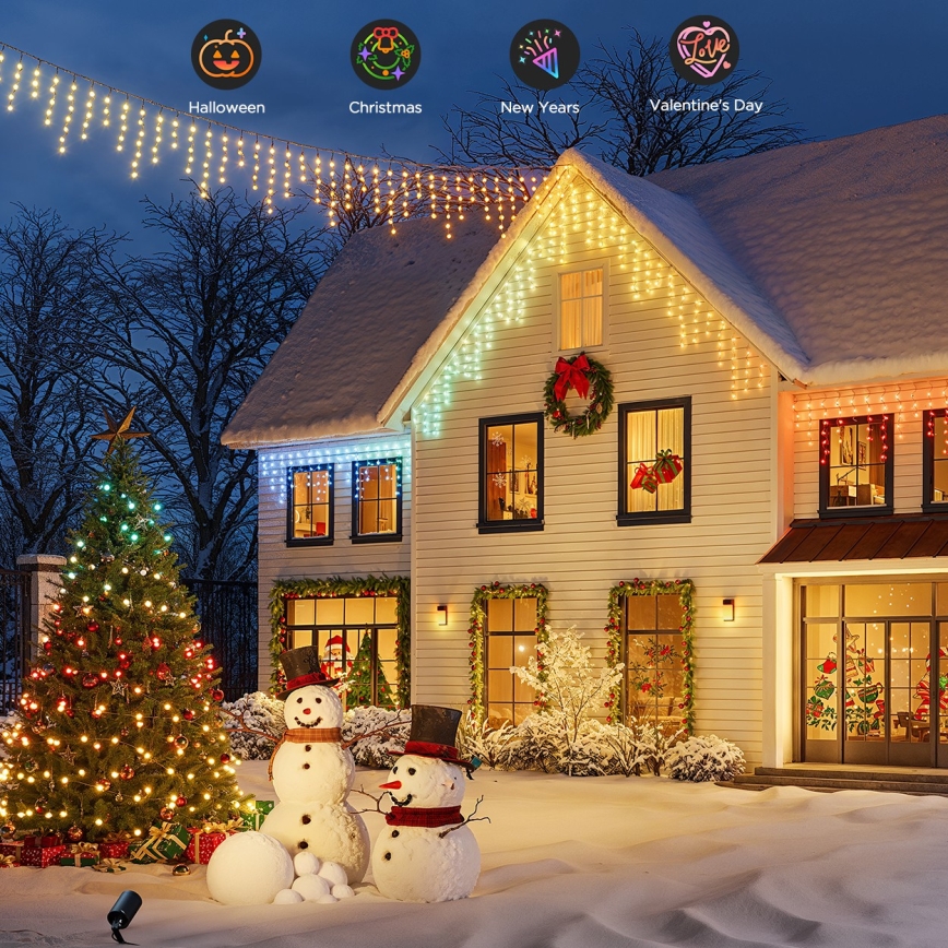 Govee - LED RGBIC Utomhusslinga med istappar 10m Wi-Fi Matter IP65