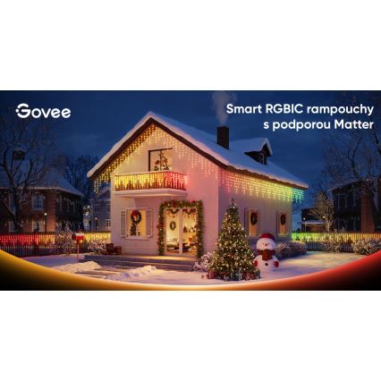 Govee - LED RGBIC Utomhusslinga med istappar 10m Wi-Fi Matter IP65