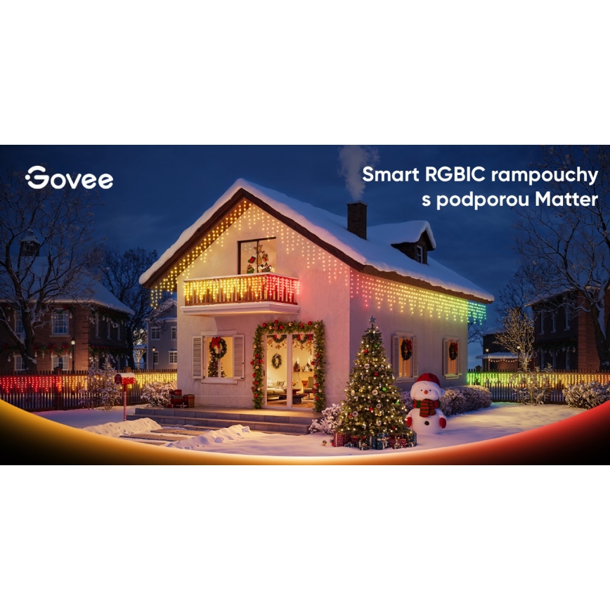 Govee - LED RGBIC Utomhusslinga med istappar 10m Wi-Fi Matter IP65