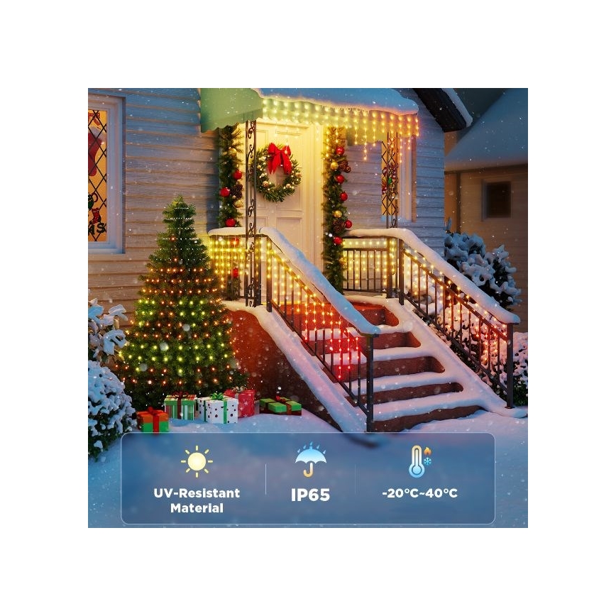 Govee - LED RGBIC Utomhusslinga Smart Istappar 10m Wi-Fi Matter IP65