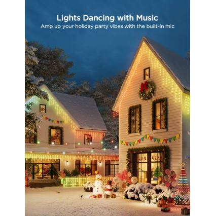 Govee - LED RGBIC Utomhusslinga Smart Istappar 10m Wi-Fi Matter IP65