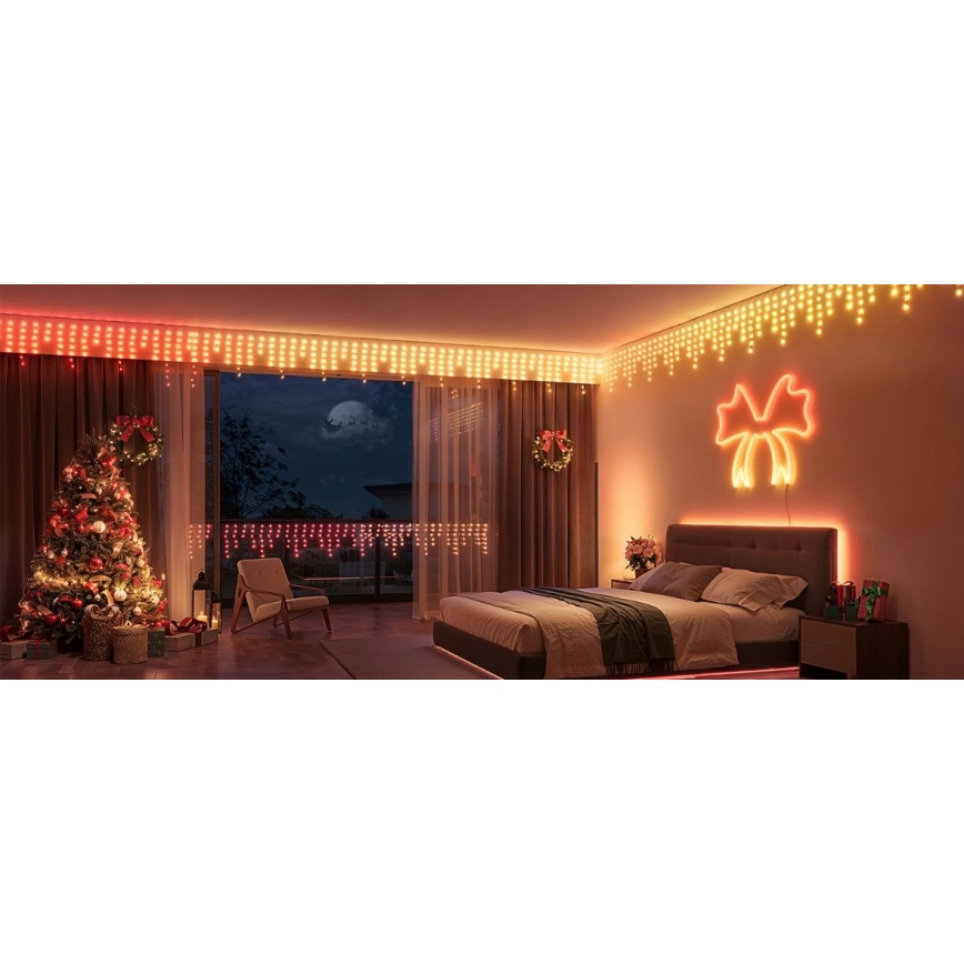 Govee - LED RGBIC Utomhusslinga Smart Istappar 10m Wi-Fi Matter IP65