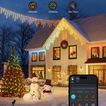 Govee - LED RGBIC Utomhusslinga Smart Istappar 10m Wi-Fi Matter IP65