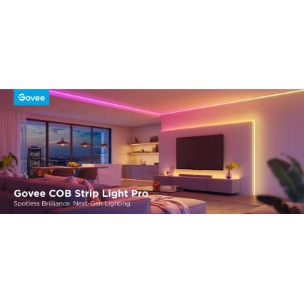 Govee - LED RGBICW Dimbar remsa COB 3780 dioder 3m Wi-Fi Matter