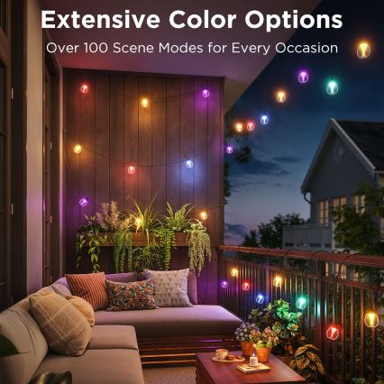 Govee - LED RGBICW Ljusreglerad utomhus dekorativ slinga LED/24W/230V IP67 2700-6500K Wi-Fi