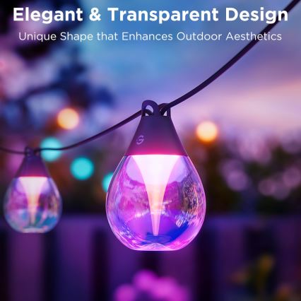 Govee - LED RGBICW Ljusreglerad utomhus dekorativ slinga LED/24W/230V IP67 2700-6500K Wi-Fi