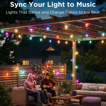 Govee - LED RGBICW Ljusreglerad utomhus dekorativ slinga LED/24W/230V IP67 2700-6500K Wi-Fi
