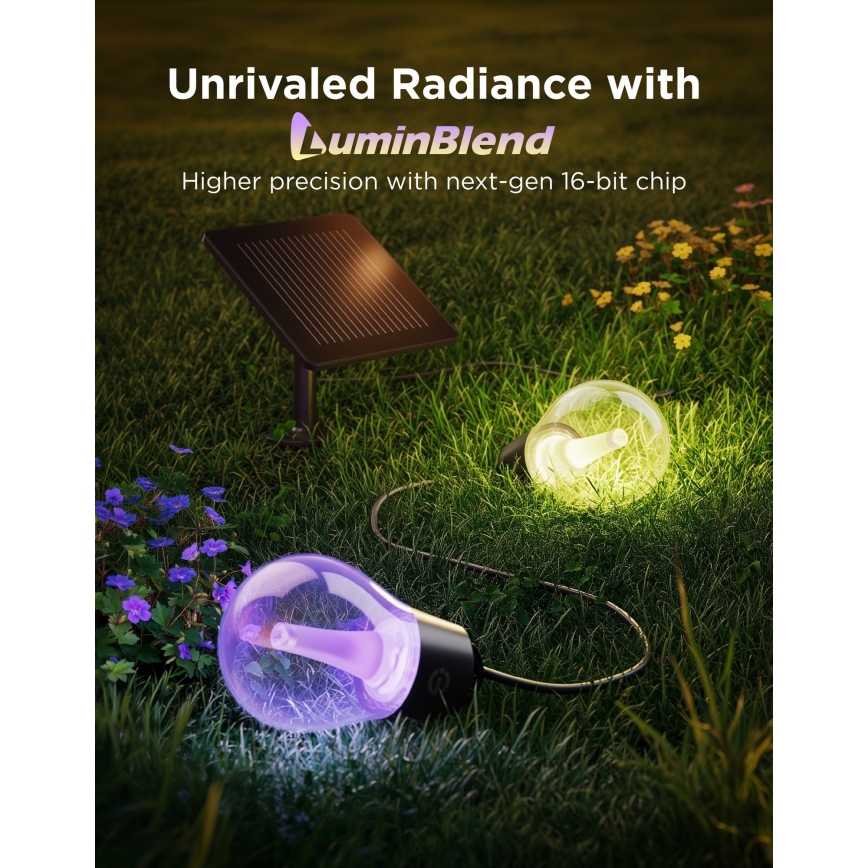 Govee - LED RGBICW solcellsslinga 8xLED/6W/5V Wi-Fi Matter IP67