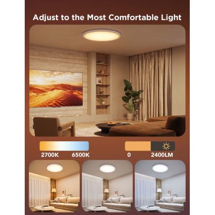 Govee - LED RGBICWW Dimbart takarmatur LED/29W/230V, diam. 30 cm, matt, Wi-Fi