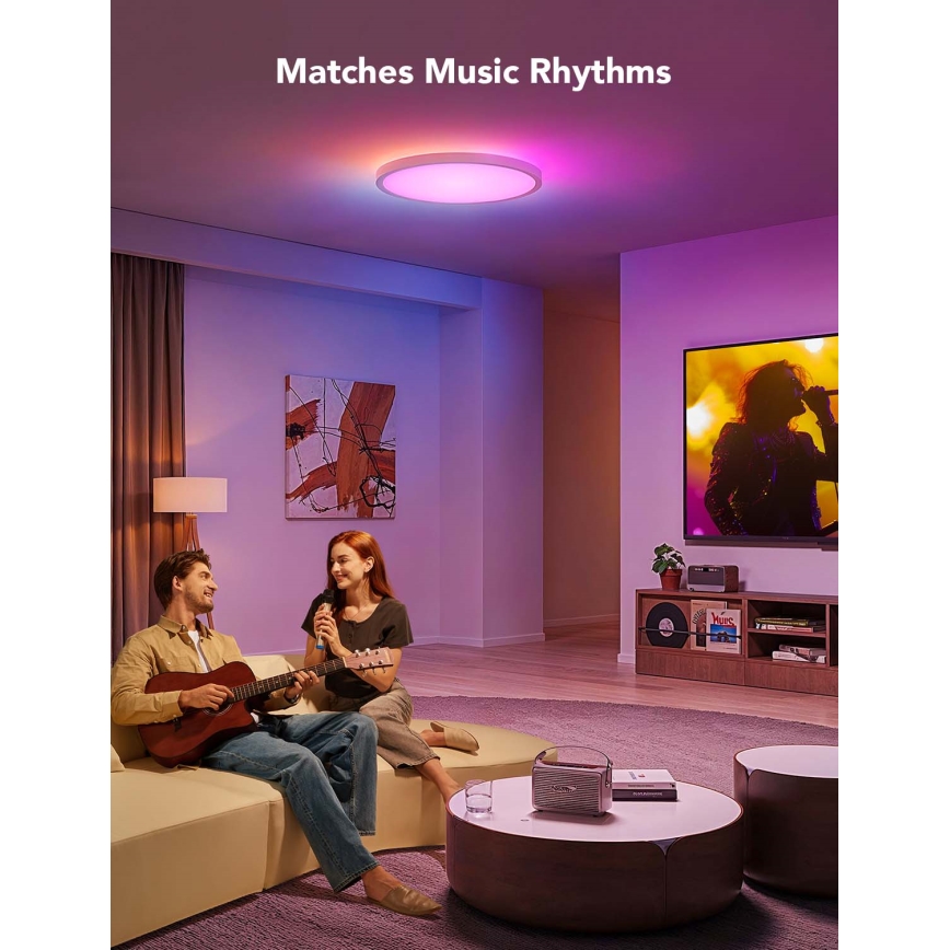 Govee - LED RGBICWW Dimbart takarmatur LED/29W/230V, diam. 30 cm, matt, Wi-Fi