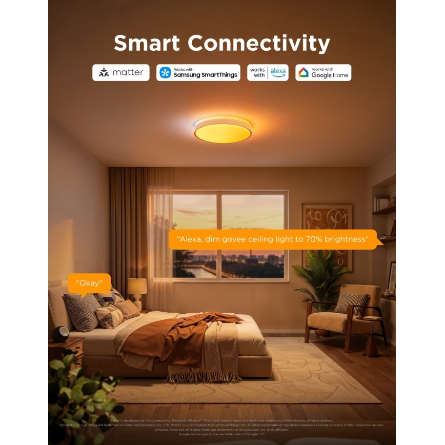 Govee - LED RGBICWW Dimbbar taklampa LED/55W/230V Ø 46 cm Matter Wi-Fi