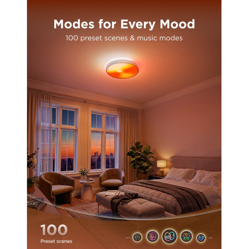 Govee - LED RGBICWW Dimmbar taklampa LED/55W/230V Ø 53 cm Matter Wi-Fi