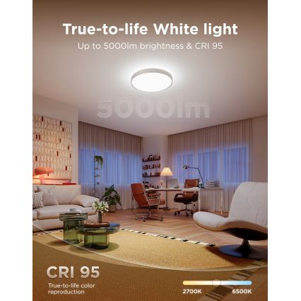 Govee - LED RGBICWW Dimmbar taklampa LED/55W/230V Ø 53 cm Matter Wi-Fi