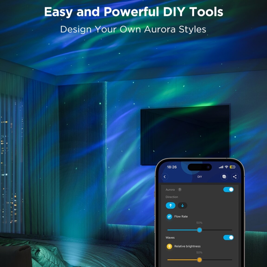 Govee - LED RGBW Galaxy Belysning Projector Pro Wi-Fi Matter
