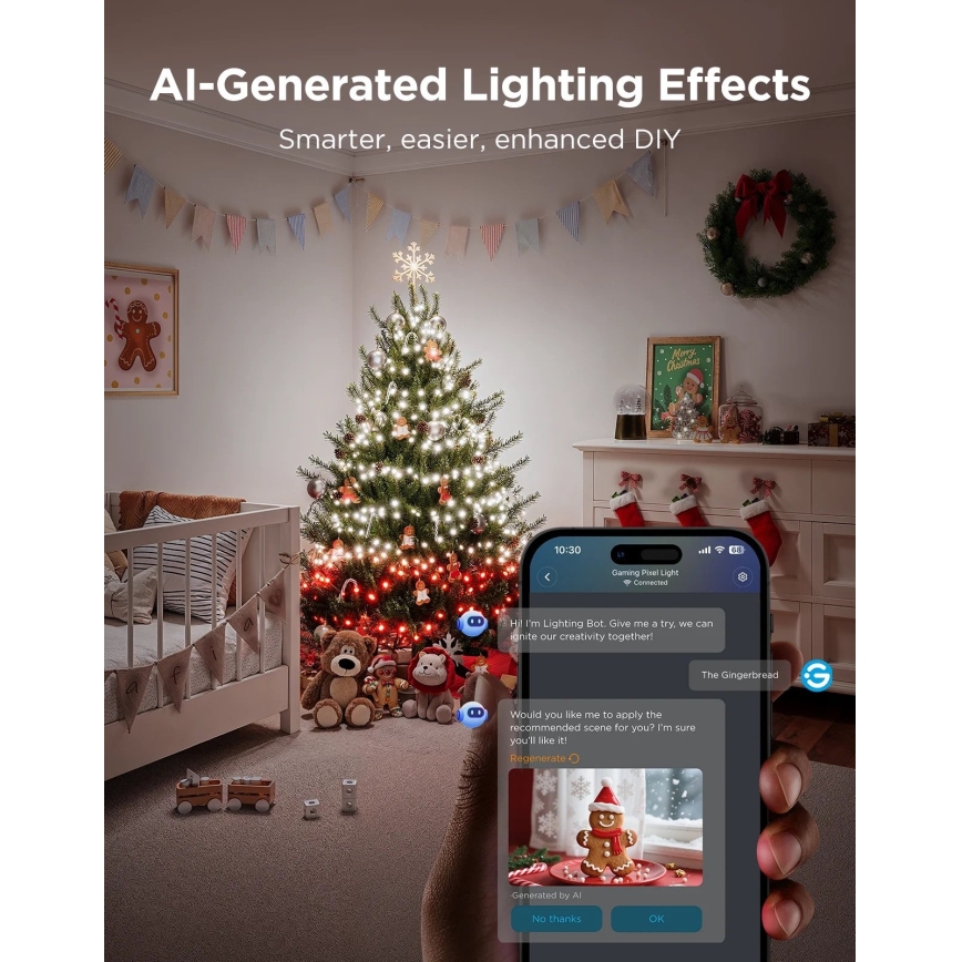 Govee - LED RGBWIC Utomhus julslinga 2700-6500K 30 m Wi-Fi Matter IP65