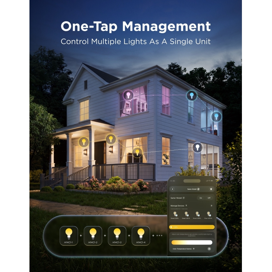 Govee - Dimbar LED RGBWW-lampa Smart MATTER G80 E27/5W/230V 2700-6500K Wi-Fi
