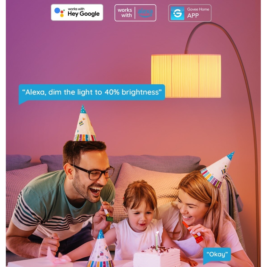 Govee - LED RGBWW dimbar LED-lampa Smart MATTER E27/9W/230V 2700-6500K Wi-Fi