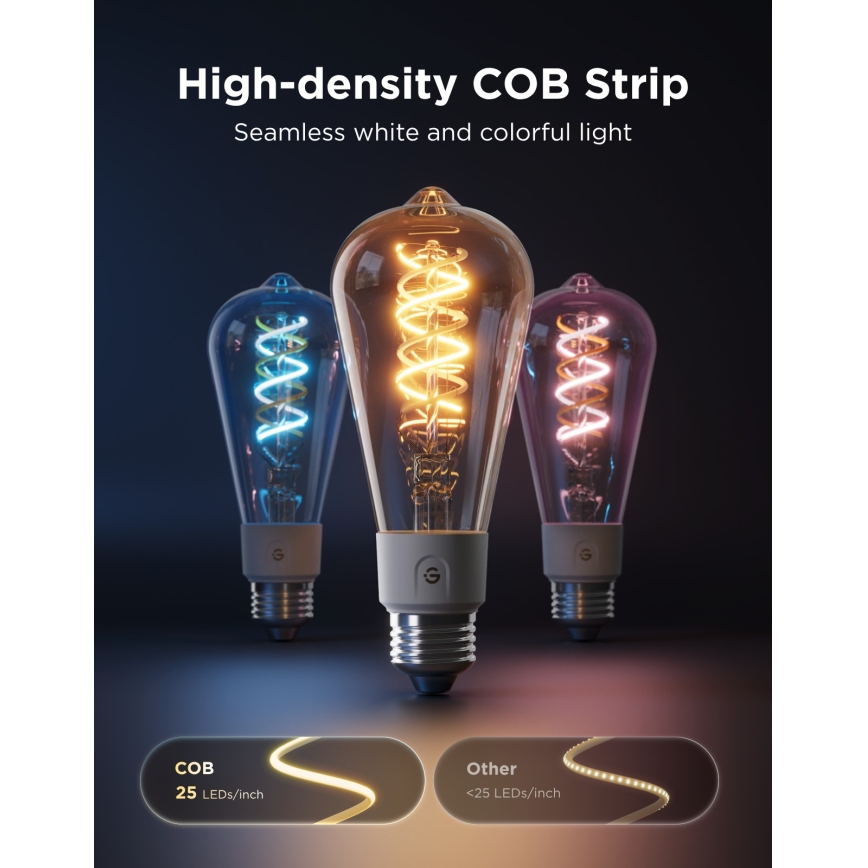 Govee - LED RGBWW dimmbar lampa Smart MATTER ST64 E27/5W/230V 2700-6500K Wi-Fi
