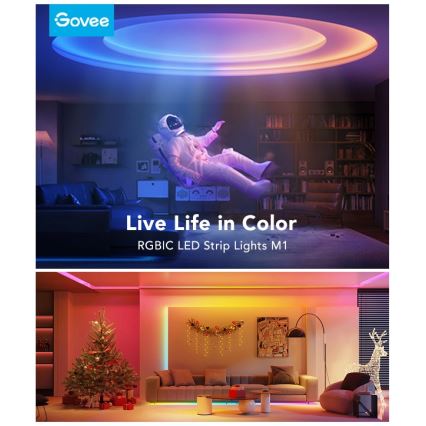 Govee - M1 PRO PREMIUM Smart RGBICW+ LED list 2m Wi-Fi Matter
