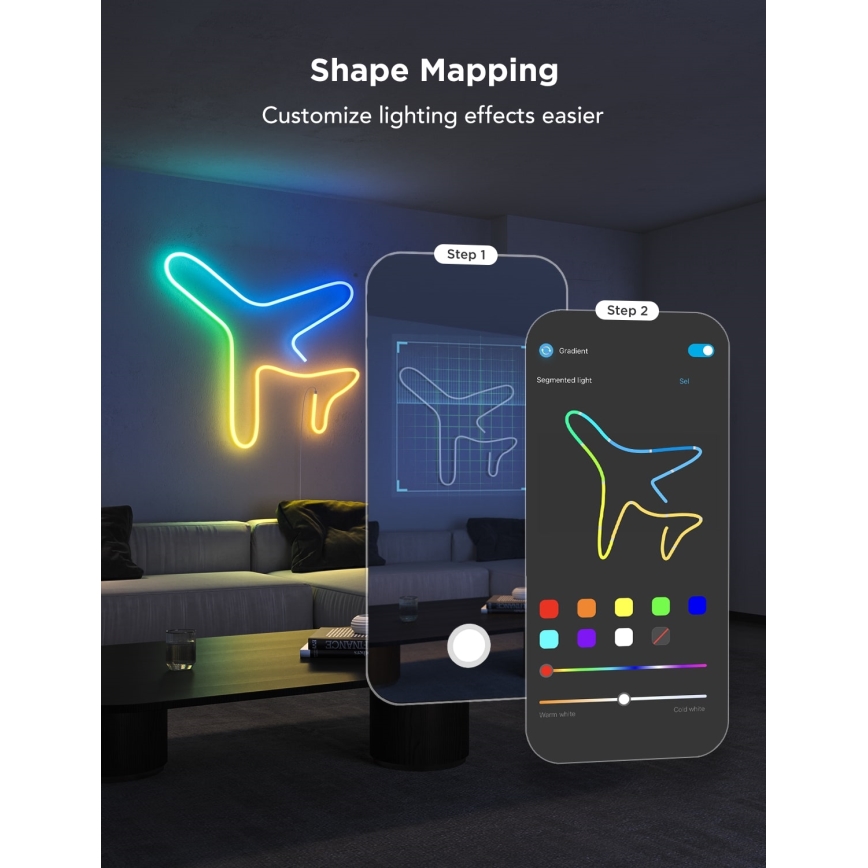 Govee - Neon 2 MATTER flexibel LED-remsa 3 m RGBIC Wi-Fi