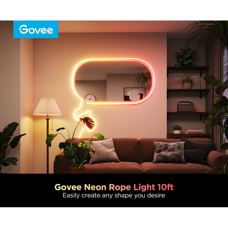 Govee - Neon 2 MATTER flexibel LED-remsa 3 m RGBIC Wi-Fi