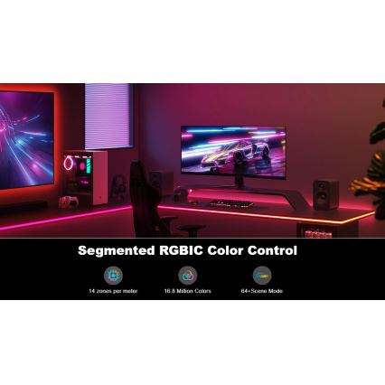 Govee - Neon LED backljus för bord 3m RGBIC Wi-Fi