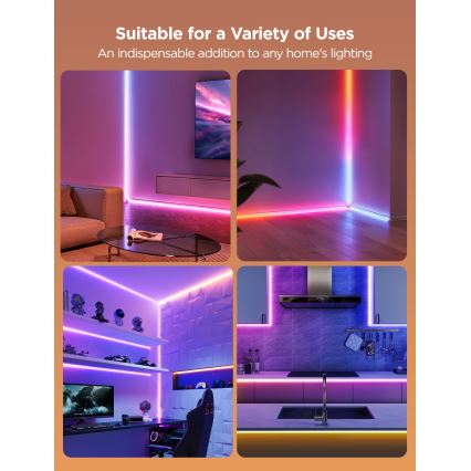 Govee - Neon MATTER LED hörnskena 5m RGBIC Wi-Fi