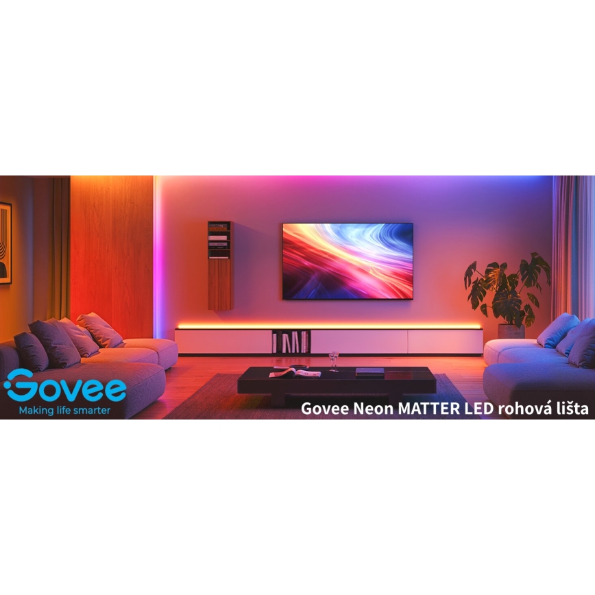 Govee - Neon MATTER LED hörnskena 5m RGBIC Wi-Fi