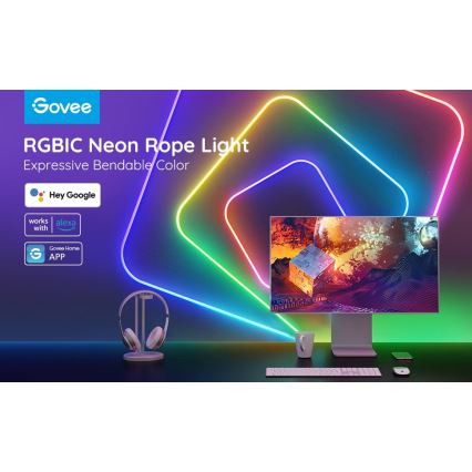 Govee - Neon SMART böjbar LED list RGBIC 2m Wi-Fi IP67