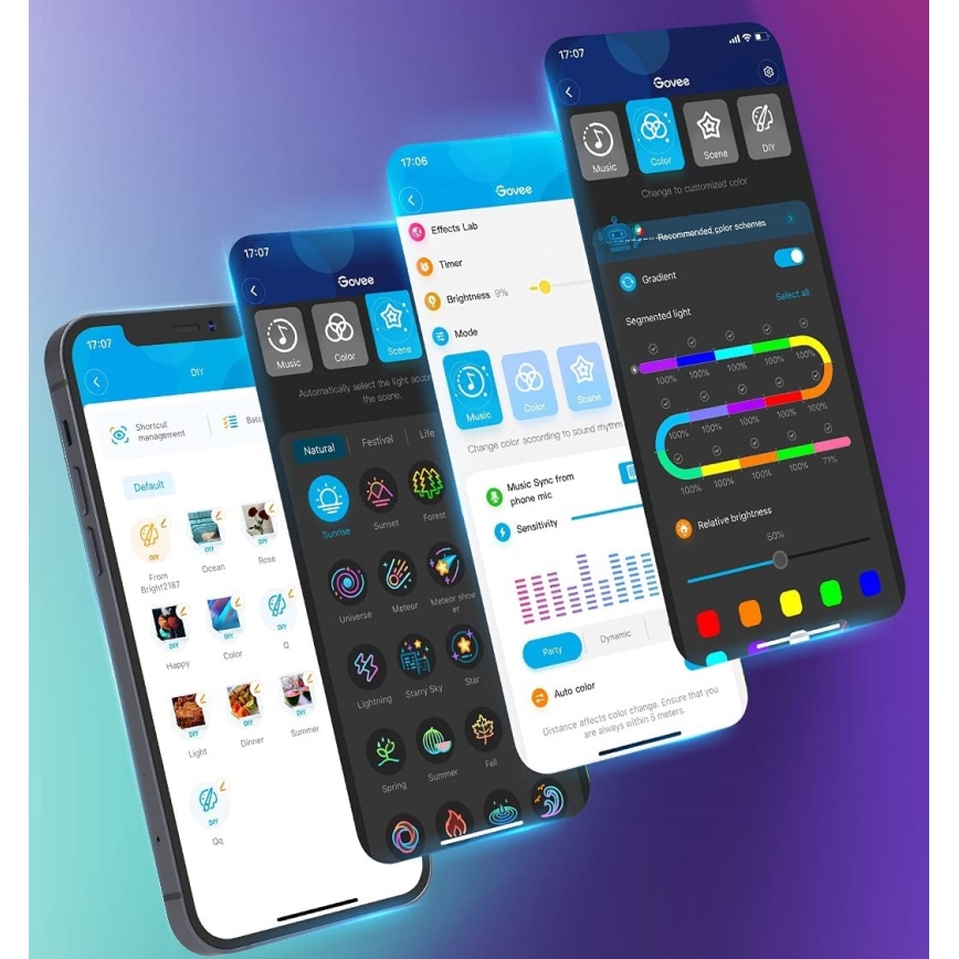 Govee - Neon SMART böjbar LED list RGBIC 2m Wi-Fi IP67
