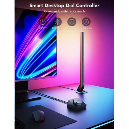 Govee - 2-pack Smart Gaming Wi-Fi LED RGBIC-paneler + Smart Dual svart + fjärrkontroll