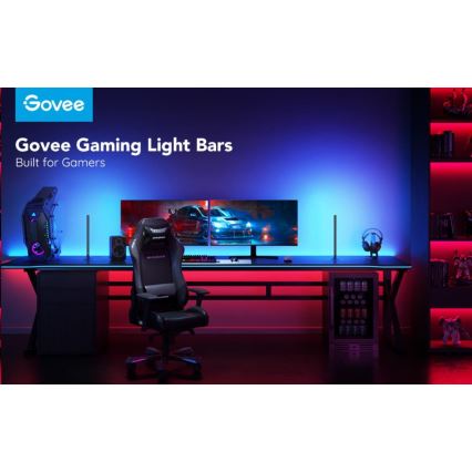 Govee - 2-pack Smart Gaming Wi-Fi LED RGBIC-paneler + Smart Dual svart + fjärrkontroll